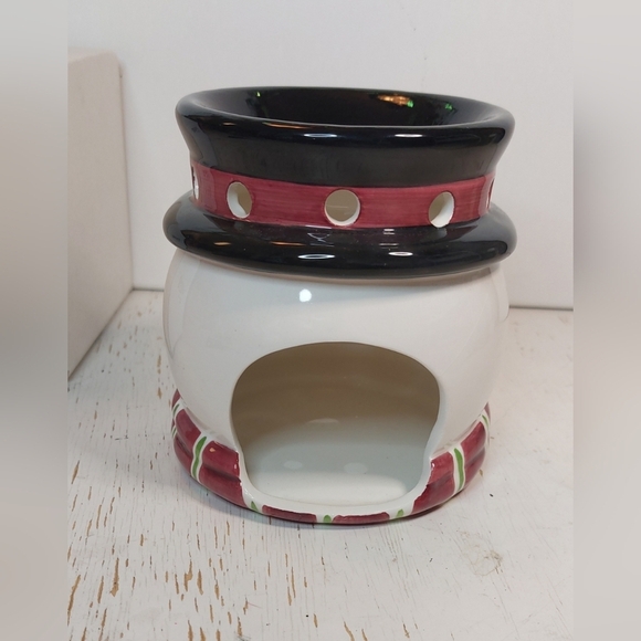 Waxcessories Vintage 2000 Ceramic Simmer Pot Frosty Christmas Snowman Tealight - Picture 3 of 7